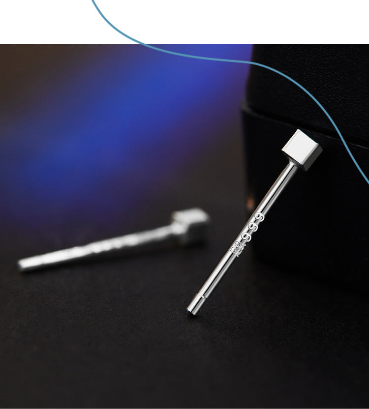 Anting Perak 999 Stud Desain Fashion Sederhana Silver 999 Earrings Stud Simple Fashion Design