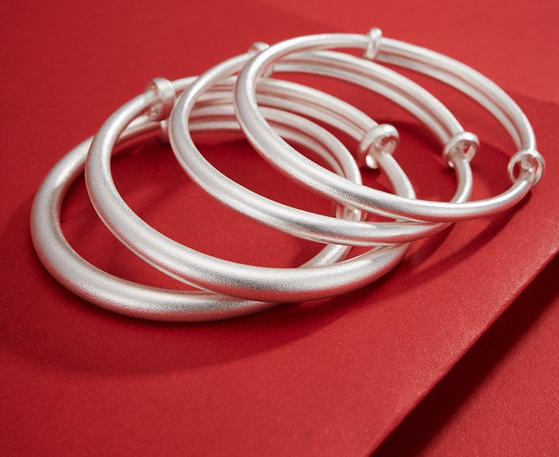 Gelang Perak 999 yang Dapat Disesuaikan dan Diubah Ukurannya 20g Desain Fashion Sederhana Silver 999 Bangles Adjustable Resizeable 20g Simple Fashion Design