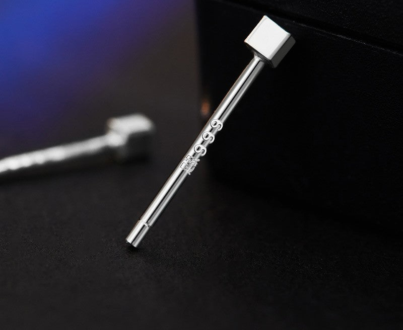 Anting Perak 999 Stud Desain Fashion Sederhana Silver 999 Earrings Stud Simple Fashion Design