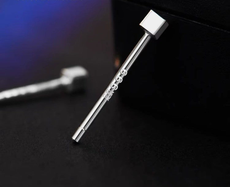 Anting Perak 999 Stud Desain Fashion Sederhana Silver 999 Earrings Stud Simple Fashion Design