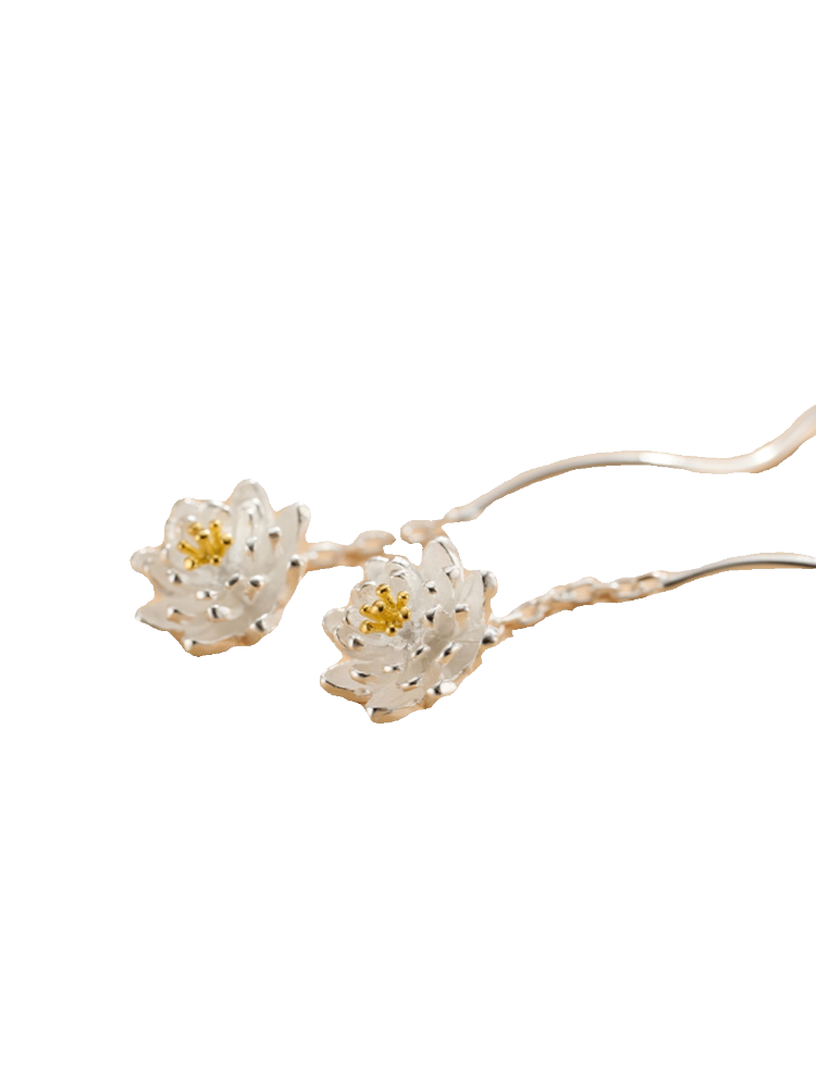 Anting-anting Perak 999 Bunga Melati Garis Anting-anting Fashion Silver 999 Jasmine Flower Earring Lines Fashion Earrings