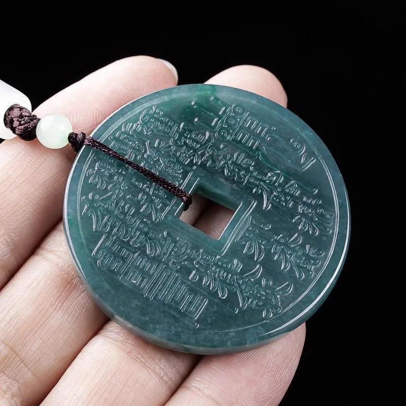 Liontin Desain Koin Uang Kuno Jadeite Jade Guatemala Tipe A Ancient Money Coin Design Pendant Jadeite Jade Guatemala Type A