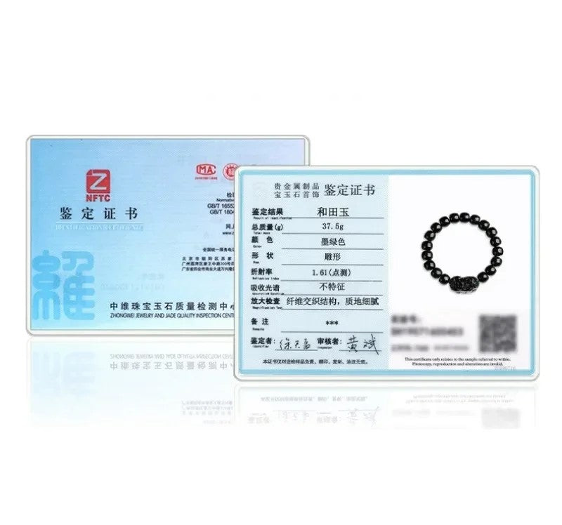 Gelang Giok Hitam Mocui Pixiu Burma Myanmar Jadeite Jade 10mm Black Jade Mocui Pixiu Burma Myanma Jadeite Jade Bracelets 10mm