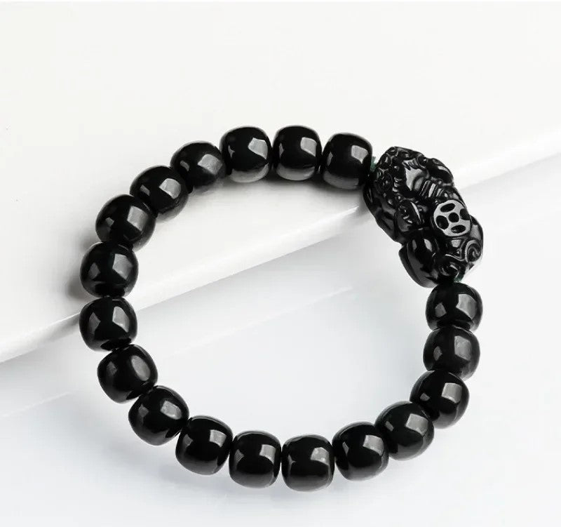 Gelang Giok Hitam Mocui Pixiu Burma Myanmar Jadeite Jade 10mm Black Jade Mocui Pixiu Burma Myanma Jadeite Jade Bracelets 10mm