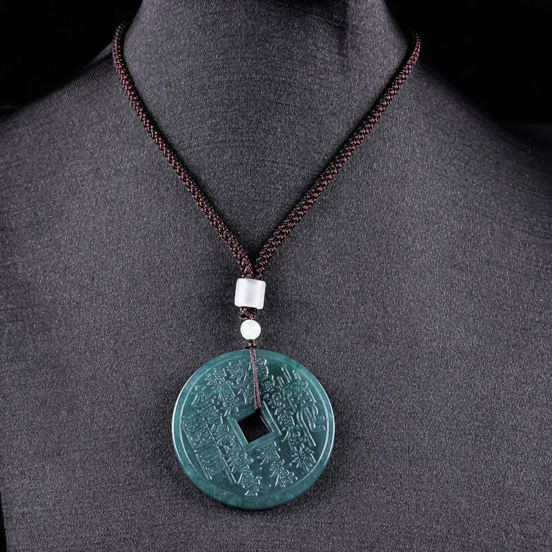 Liontin Desain Koin Uang Kuno Jadeite Jade Guatemala Tipe A Ancient Money Coin Design Pendant Jadeite Jade Guatemala Type A