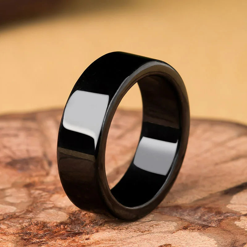 Cincin Giok Hitam Burma Jadeite Giok Alami Kelas A dengan Sertifikasi Pihak Ketiga Black Jade Burma Jadeite Jade Ring Natural Jade Grade A with 3rd Party Certification
