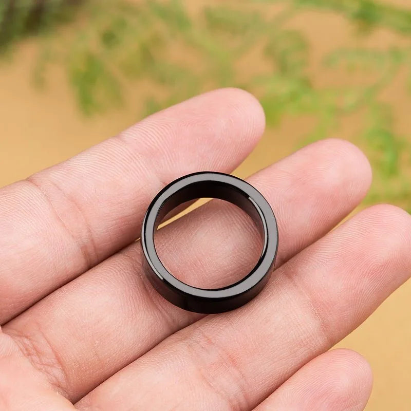 Cincin Giok Hitam Burma Jadeite Giok Alami Kelas A dengan Sertifikasi Pihak Ketiga Black Jade Burma Jadeite Jade Ring Natural Jade Grade A with 3rd Party Certification