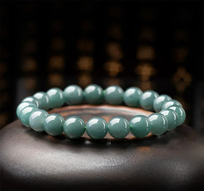 Gelang Giok Guatemala 9mm Giok Jadeite Asli Kelas A Guatemala Jade Bracelet 9mm Original Jadeite Jade Grade A