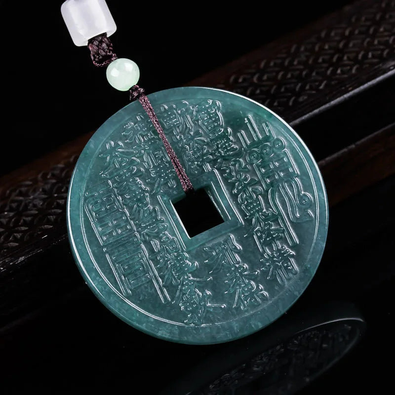 Liontin Desain Koin Uang Kuno Jadeite Jade Guatemala Tipe A Ancient Money Coin Design Pendant Jadeite Jade Guatemala Type A