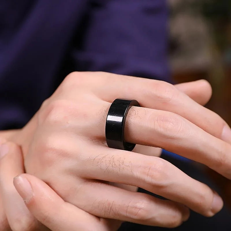 Cincin Giok Hitam Burma Jadeite Giok Alami Kelas A dengan Sertifikasi Pihak Ketiga Black Jade Burma Jadeite Jade Ring Natural Jade Grade A with 3rd Party Certification