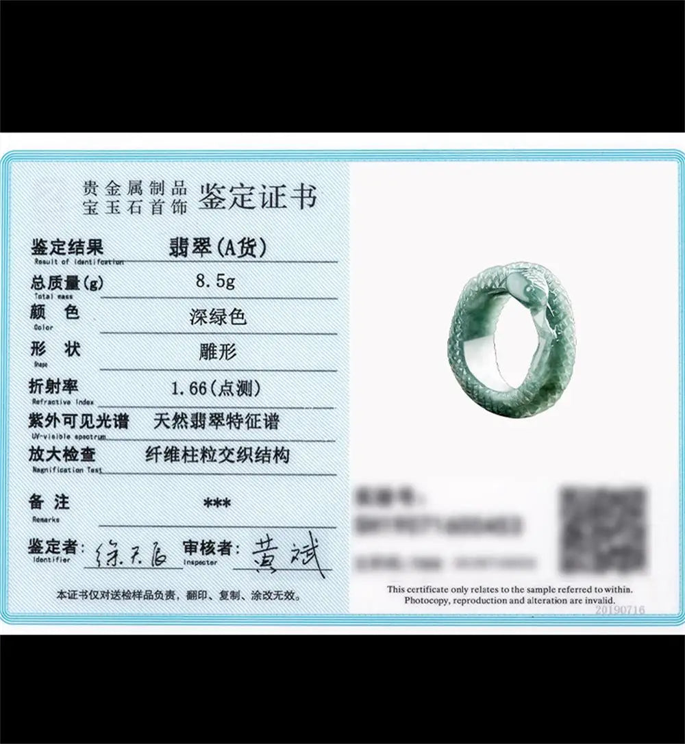 Cincin Giok Alami Tipe A Gaya Bulat & Persegi Panjang Giok Guatemala Jadeite Jade Ring Jadeite Jade Guatemala Chinese Zodic Year Snake