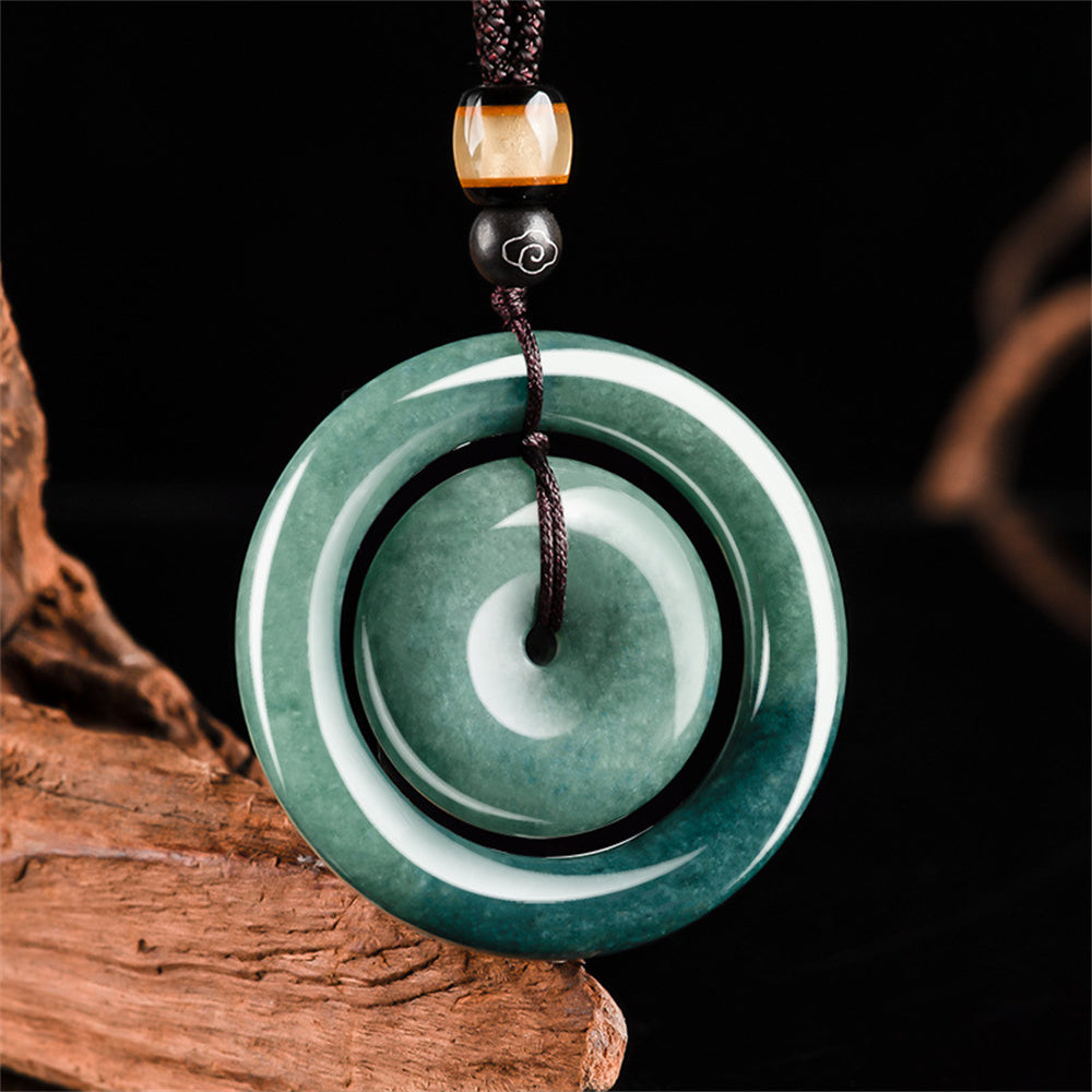 Kalung Pingankou Donat Ganda Liontin Giok Giok Guatemala Tipe A Double Donut Pingankou Necklace Pendant Jadeite Jade Guatemala Type A