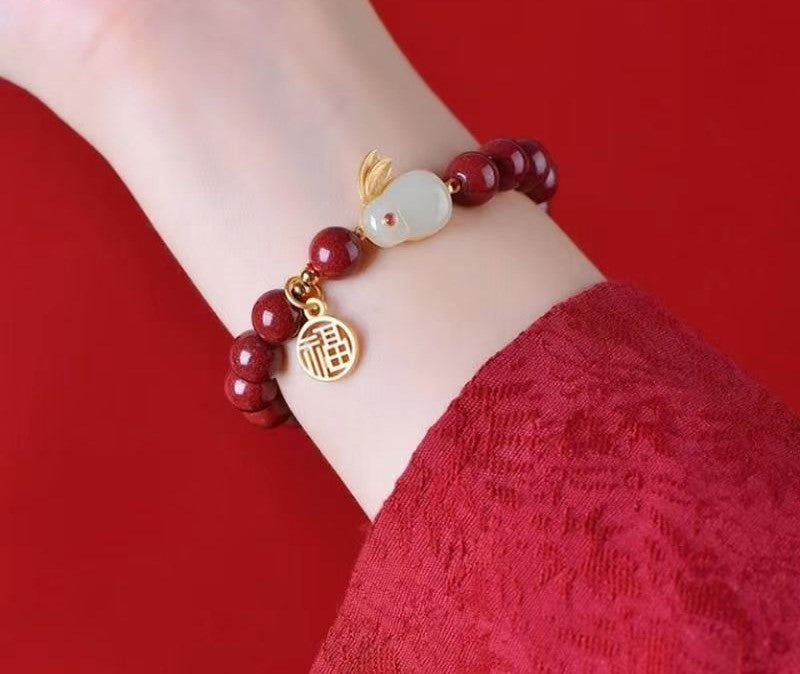 Gelang Baoshan Nanhong Batu Akik Merah Cina Selatan Elastis & Dapat Disesuaikan South China Red Agate Baoshan Nanhong Bracelets Elastic & Adjustable