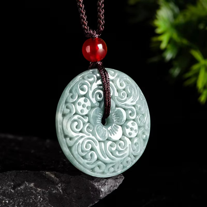 Kalung Donat Ping An Kou Liontin Giok Giok Guatemala Tipe A Safty Donut Pingankou Necklace Pendant Jadeite Jade Guatemala Type A