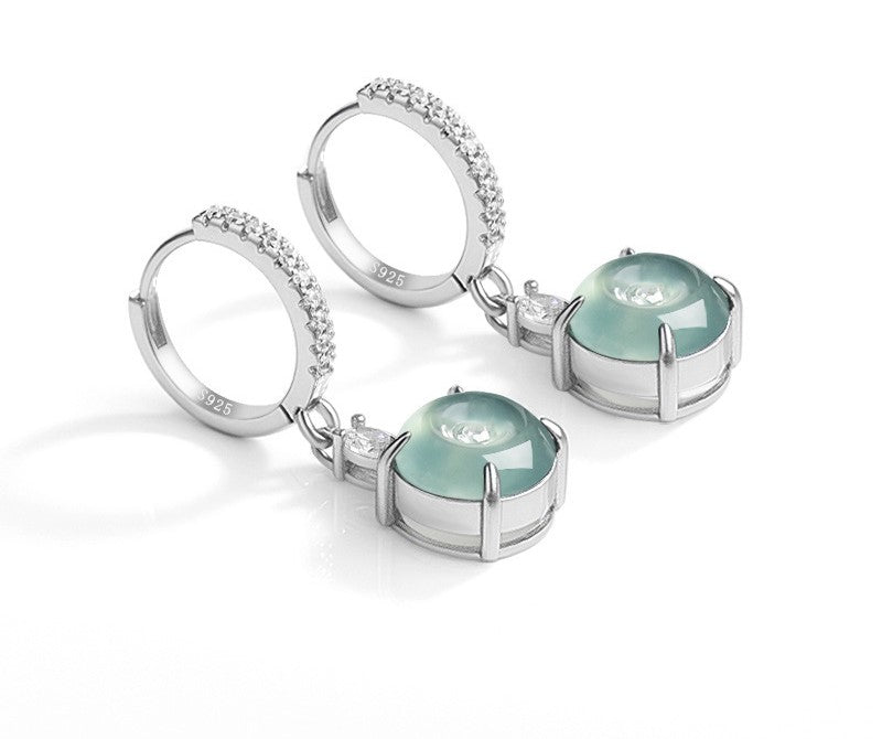 Anting Donat Guatemala Jadeite Jade Grade A Light Blue Water S925 Setting Donut Earring Guatemala Jadeite Jade Grade A Light Blue Water S925 Setting