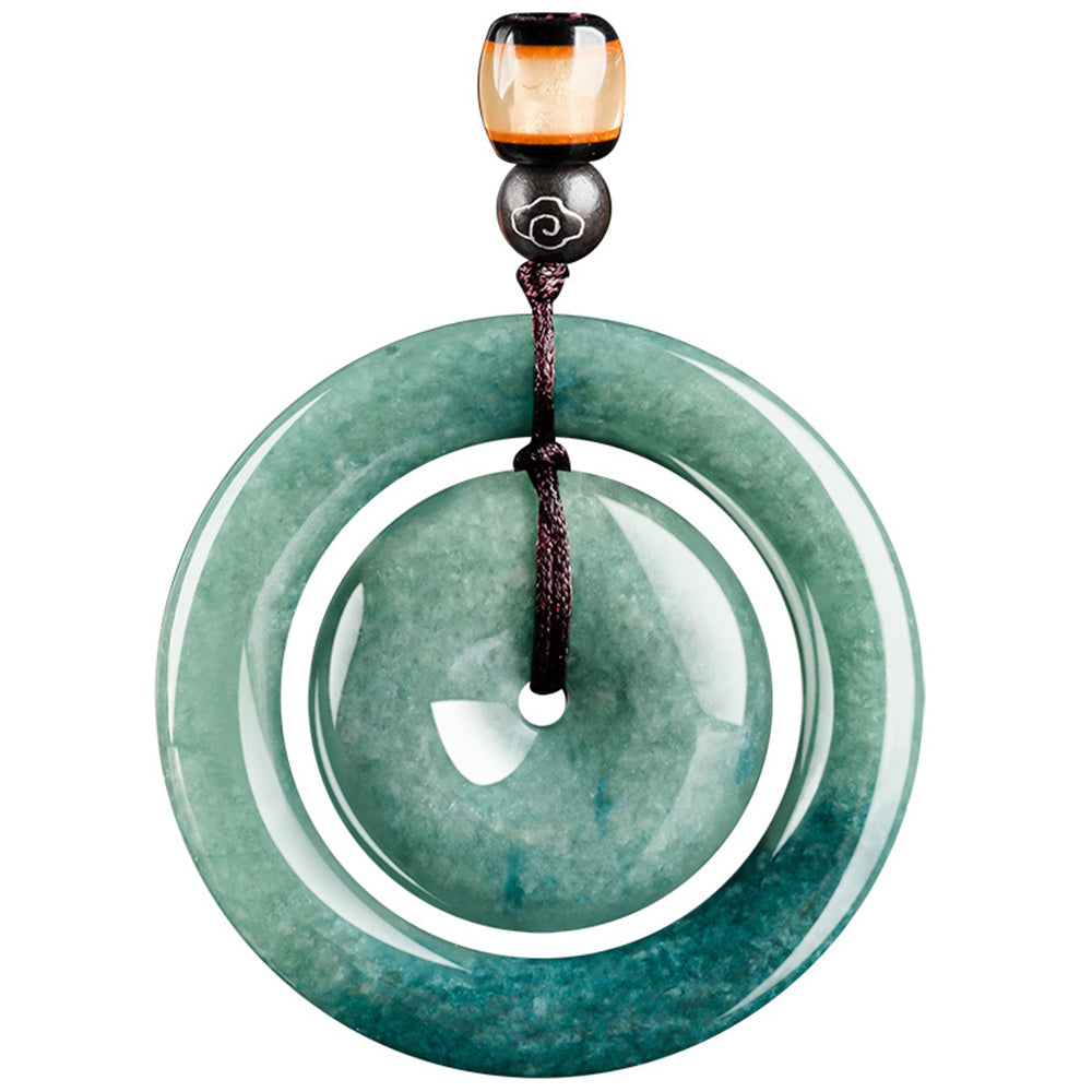 Kalung Pingankou Donat Ganda Liontin Giok Giok Guatemala Tipe A Double Donut Pingankou Necklace Pendant Jadeite Jade Guatemala Type A