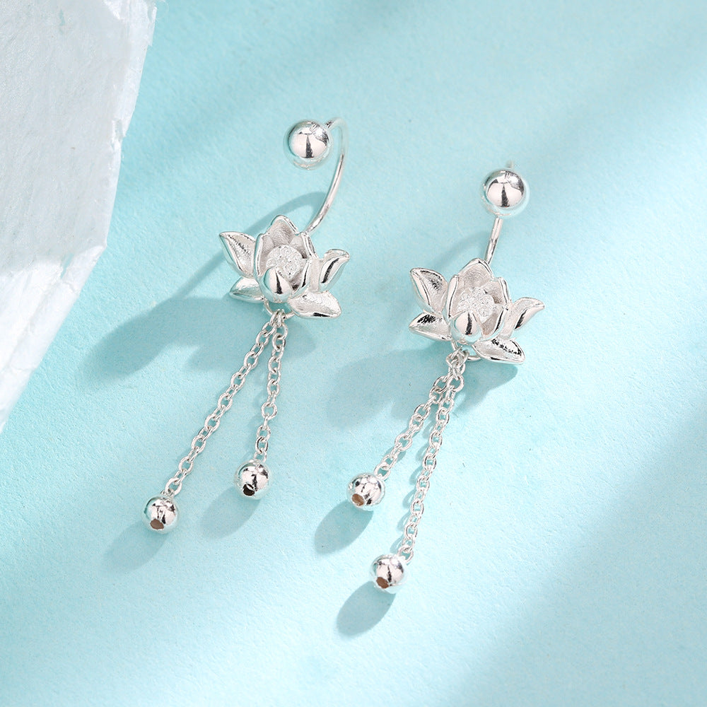 Anting-anting Lingkaran Bunga S925 Desain Anting-anting Fashion & Sederhana Flower Hoop Earrings S925 Fashion & Simple Earrings Design