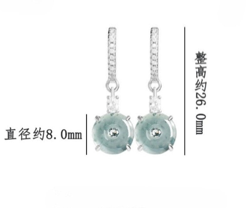 Anting Donat Guatemala Jadeite Jade Grade A Light Blue Water S925 Setting Donut Earring Guatemala Jadeite Jade Grade A Light Blue Water S925 Setting
