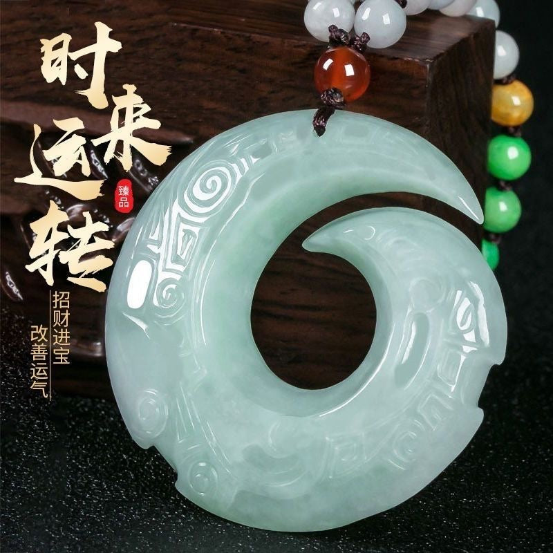 Liontin Giok Roda Putar Keberuntungan Giok Jadeite Burma Myanmar Tipe A Lucky Turn Wheel Jade Pendant Burmese Myanma Jadeite Jade Type A