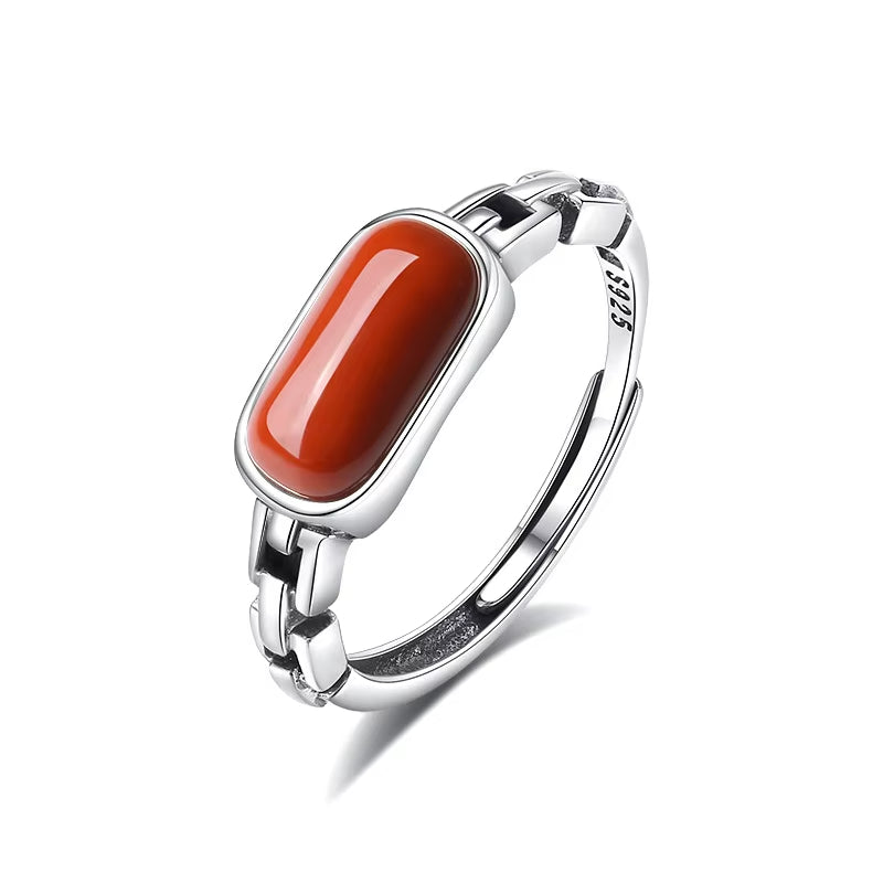 Cincin Terbuka Batu Akik Merah Cina Selatan Baoshan Nanhong Baoshan Nanhong South China Red Agate Ring Open Ring