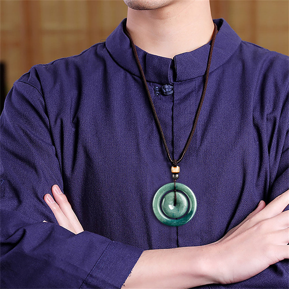 Kalung Pingankou Donat Ganda Liontin Giok Giok Guatemala Tipe A Double Donut Pingankou Necklace Pendant Jadeite Jade Guatemala Type A