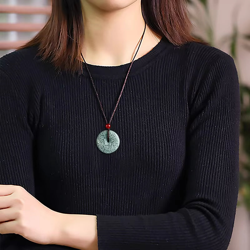 Kalung Donat Ping An Kou Liontin Giok Giok Guatemala Tipe A Safty Donut Pingankou Necklace Pendant Jadeite Jade Guatemala Type A