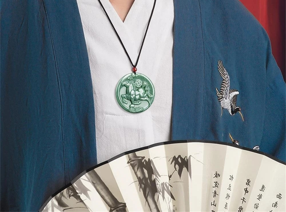 Kalung Liontin Tahun Zodiak Kuda Jadeite Jade Guatemala Tipe A Horse Zodiac Year Necklace Pendant Jadeite Jade Guatemala Type A