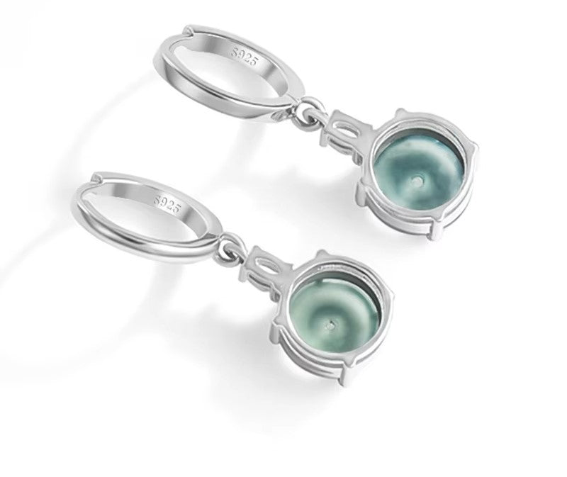 Anting Donat Guatemala Jadeite Jade Grade A Light Blue Water S925 Setting Donut Earring Guatemala Jadeite Jade Grade A Light Blue Water S925 Setting
