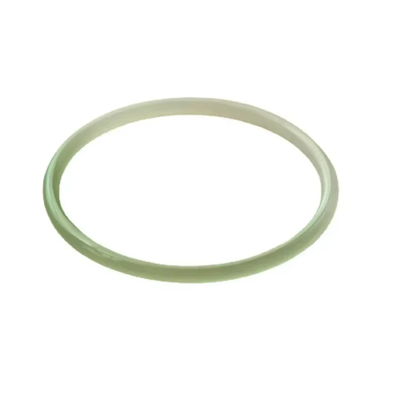 Gelang Batu Akik Mengambang Hijau Setengah Lanskap Agate Bangles Floating Green Half Lanscape Bracelets