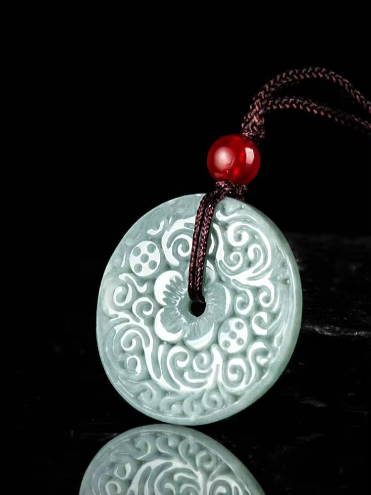 Kalung Donat Ping An Kou Liontin Giok Giok Guatemala Tipe A Safty Donut Pingankou Necklace Pendant Jadeite Jade Guatemala Type A