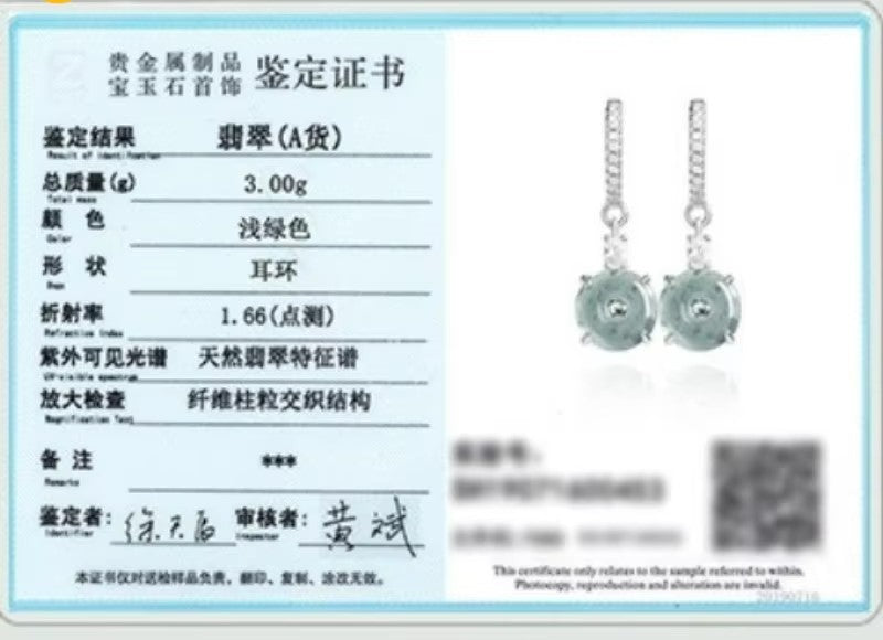 Anting Donat Guatemala Jadeite Jade Grade A Light Blue Water S925 Setting Donut Earring Guatemala Jadeite Jade Grade A Light Blue Water S925 Setting
