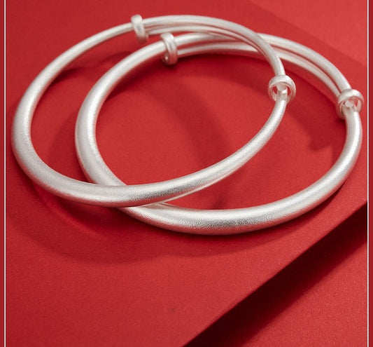 Gelang Perak 999 yang Dapat Disesuaikan dan Diubah Ukurannya 20g Desain Fashion Sederhana Silver 999 Bangles Adjustable Resizeable 20g Simple Fashion Design