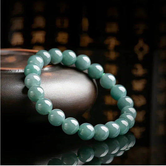 Gelang Giok Guatemala 9mm Giok Jadeite Asli Kelas A Guatemala Jade Bracelet 9mm Original Jadeite Jade Grade A