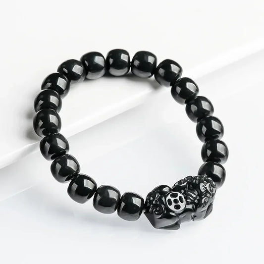 Gelang Giok Hitam Mocui Pixiu Burma Myanmar Jadeite Jade 10mm Black Jade Mocui Pixiu Burma Myanma Jadeite Jade Bracelets 10mm