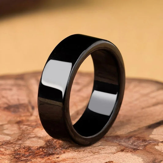 Cincin Giok Hitam Burma Jadeite Giok Alami Kelas A dengan Sertifikasi Pihak Ketiga Black Jade Burma Jadeite Jade Ring Natural Jade Grade A with 3rd Party Certification