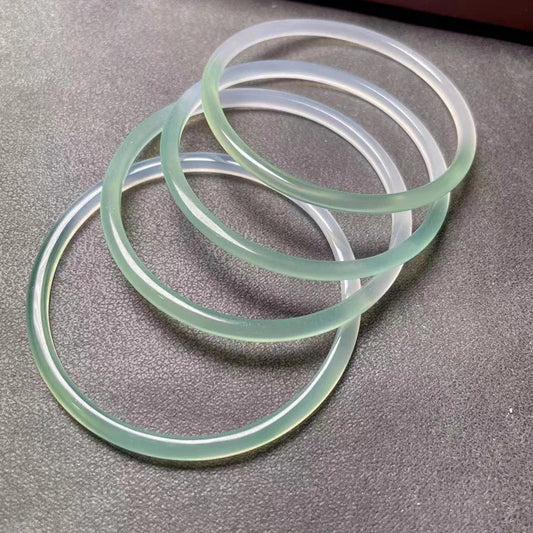 Gelang Batu Akik Mengambang Hijau Setengah Lanskap Agate Bangles Floating Green Half Lanscape Bracelets