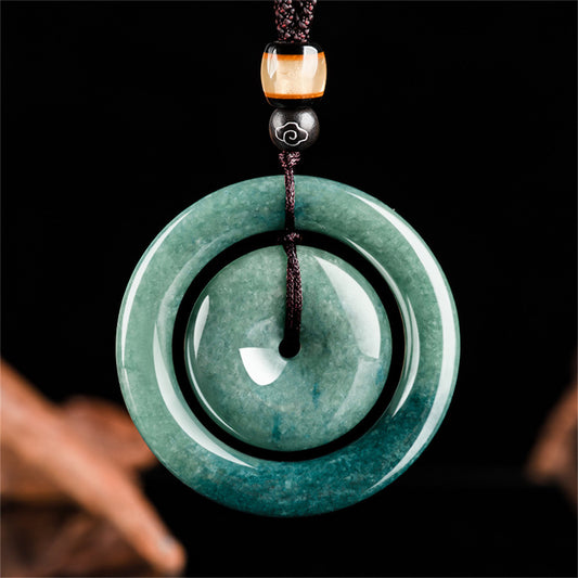 Kalung Pingankou Donat Ganda Liontin Giok Giok Guatemala Tipe A Double Donut Pingankou Necklace Pendant Jadeite Jade Guatemala Type A
