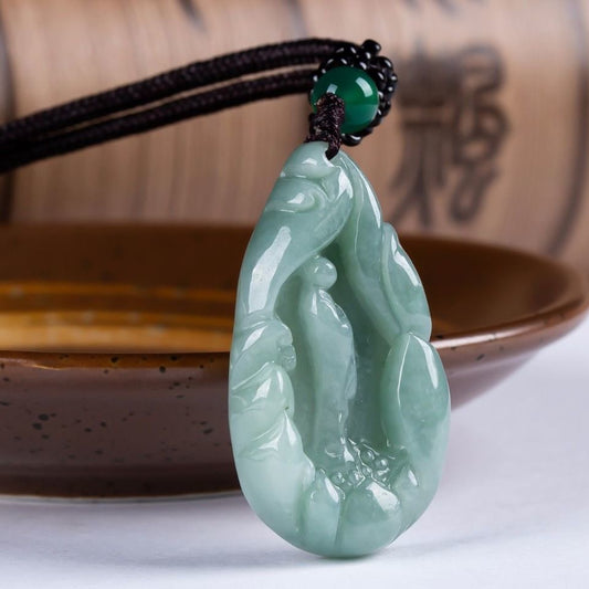 Liontin Giok Wudao Pemikir dan Filsuf dari Guatemala Jadeite Jade Tipe A Wudao Jade Pendant Thinker & Philosopher from Guatemala Jadeite Jade Type A