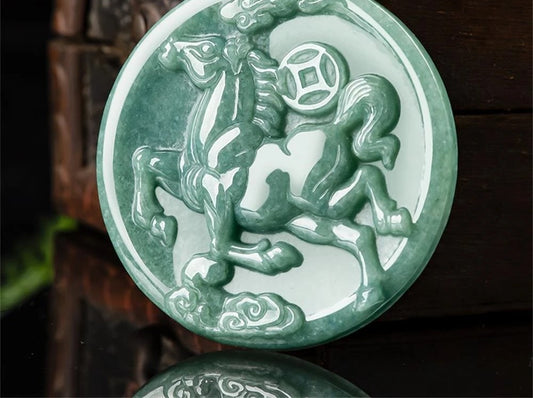 Kalung Liontin Tahun Zodiak Kuda Jadeite Jade Guatemala Tipe A Horse Zodiac Year Necklace Pendant Jadeite Jade Guatemala Type A